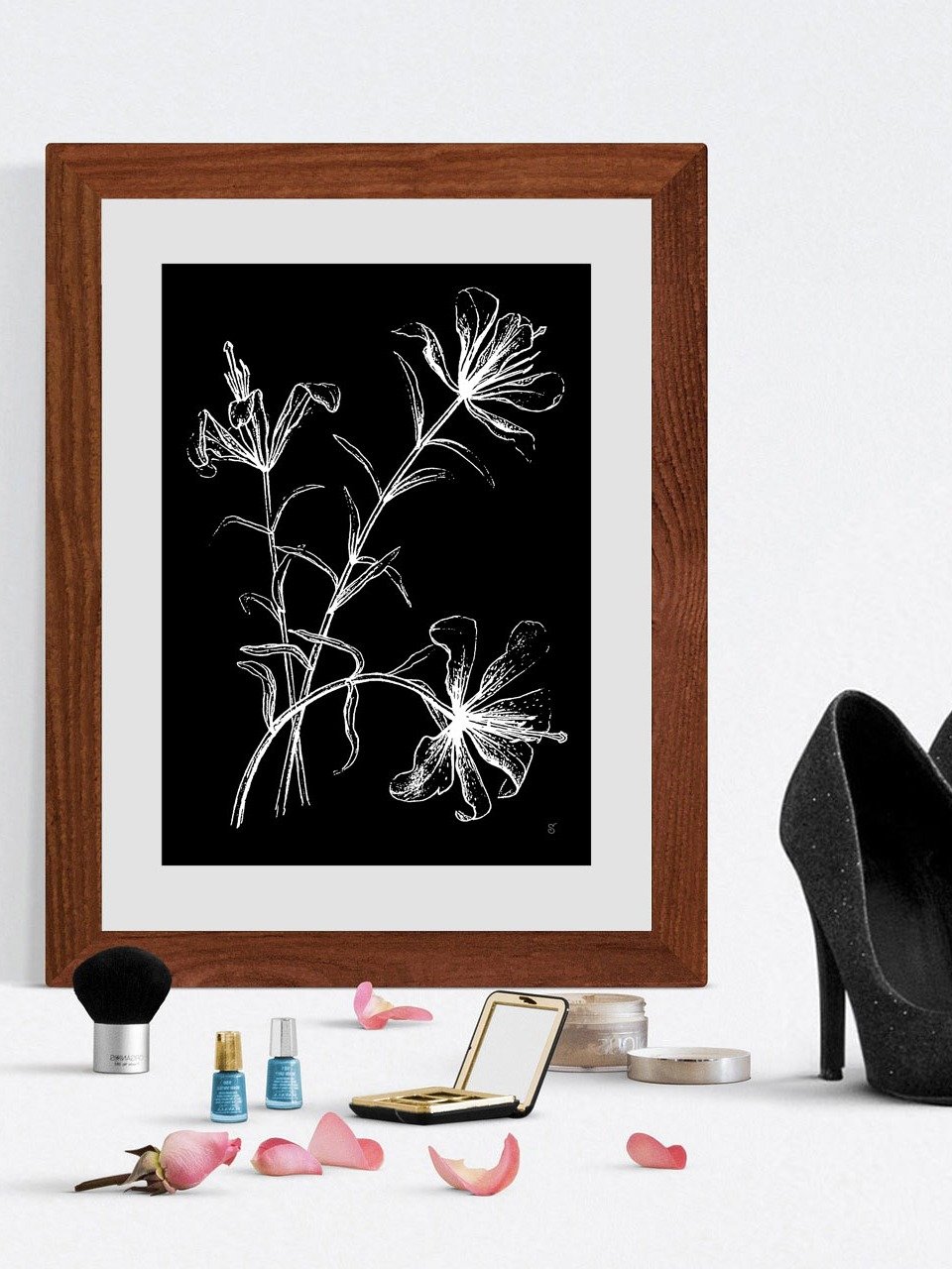 Ethereal Blooms Matte Poster - Wild Elegant Flowers Dark product image (5)