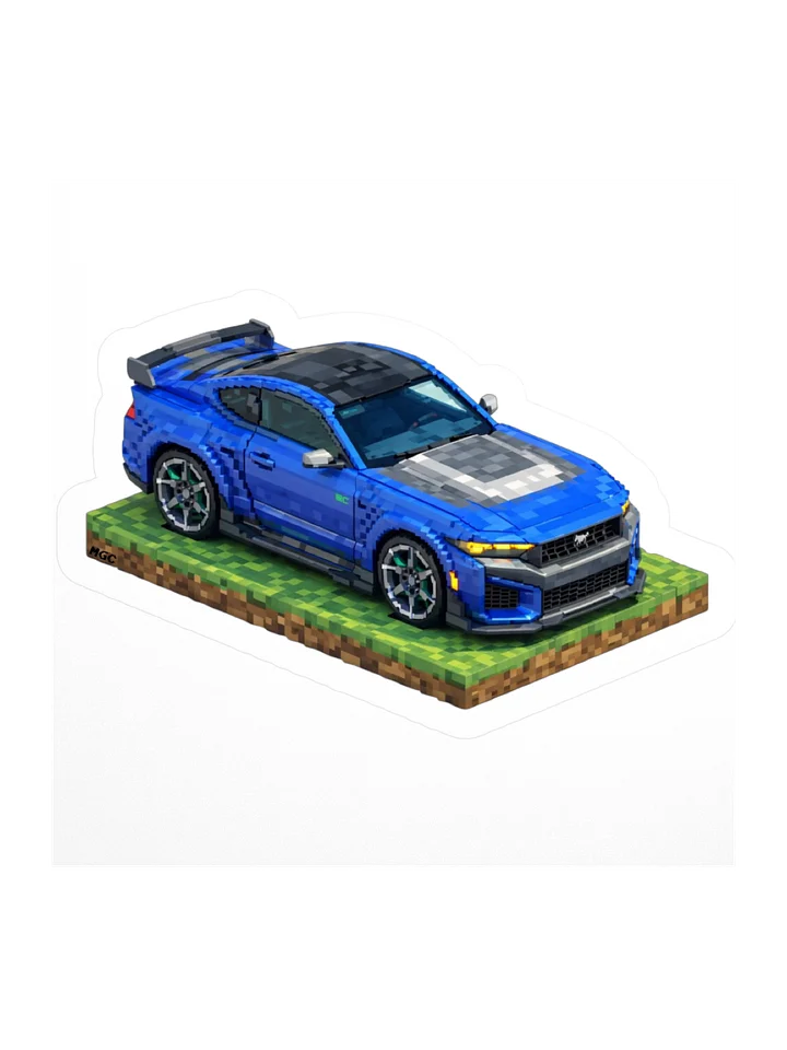 Blue Ford Mustang Dark Horse Sticker (Pixel, Retro, Minecraft) product image (1)