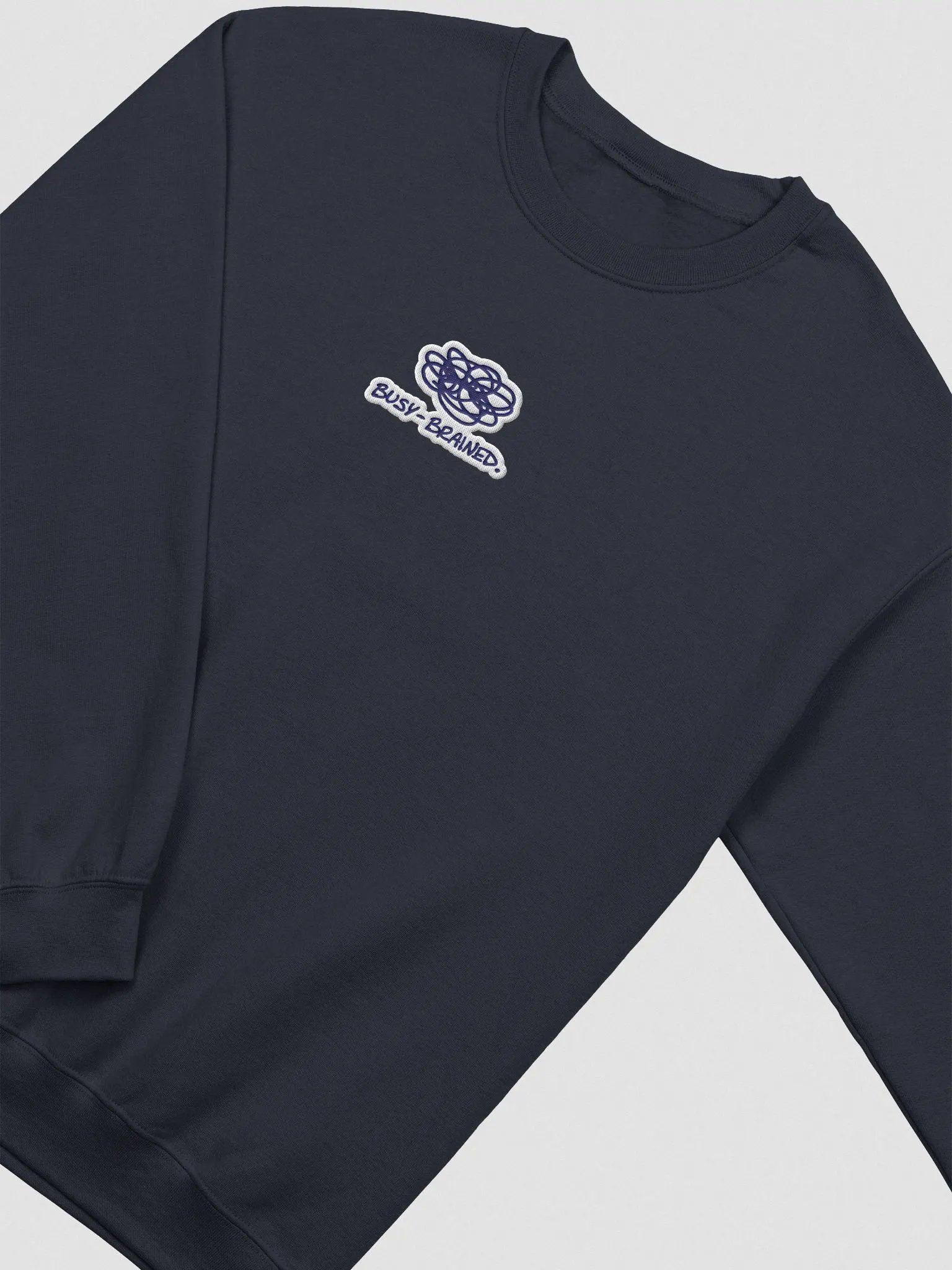 BUSY-BRAINED embroidered crewneck (blue bubble design) product image (1)