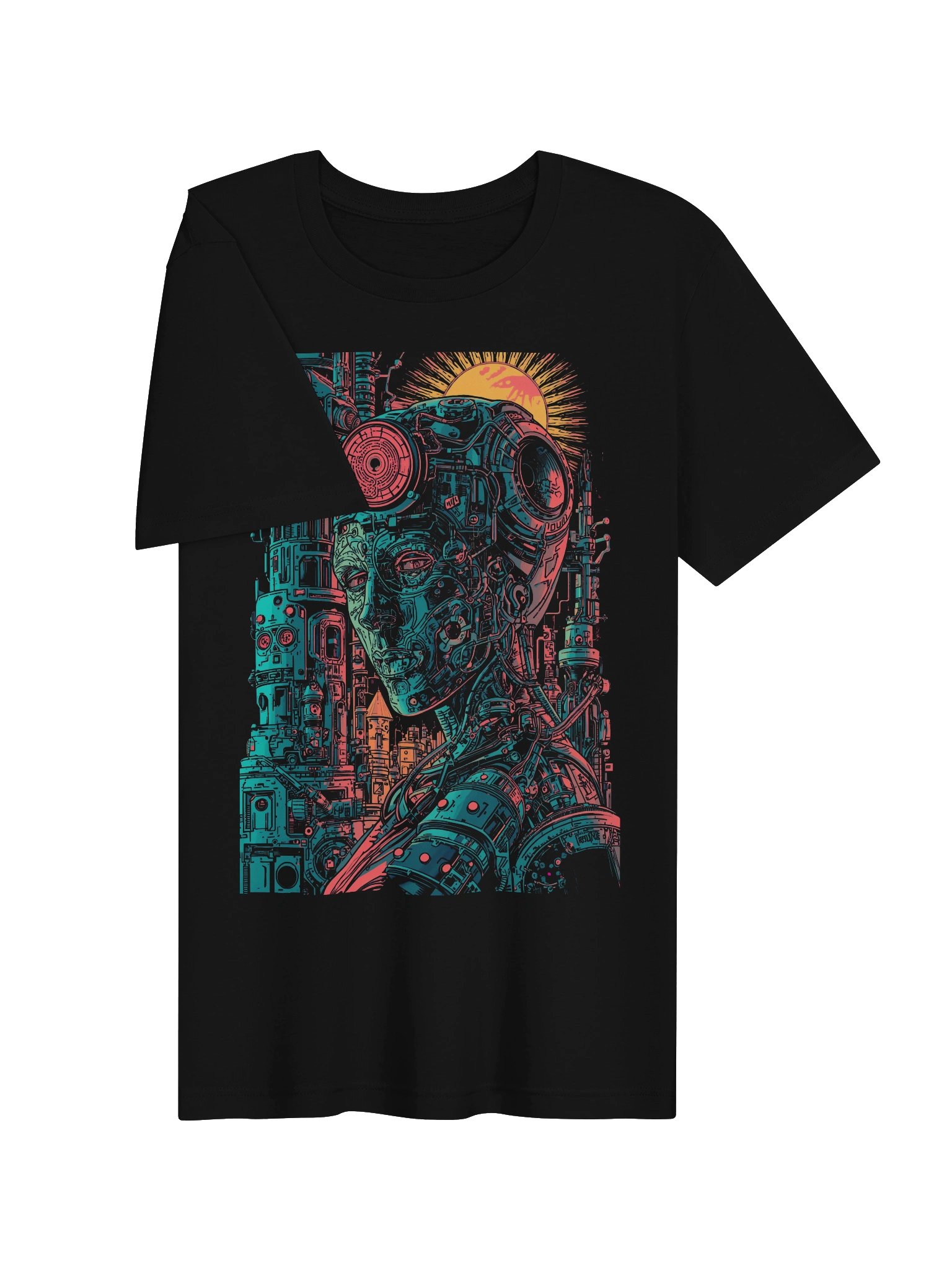 Neon Cyborg Sun Lightweight T-Shirt product image (6)