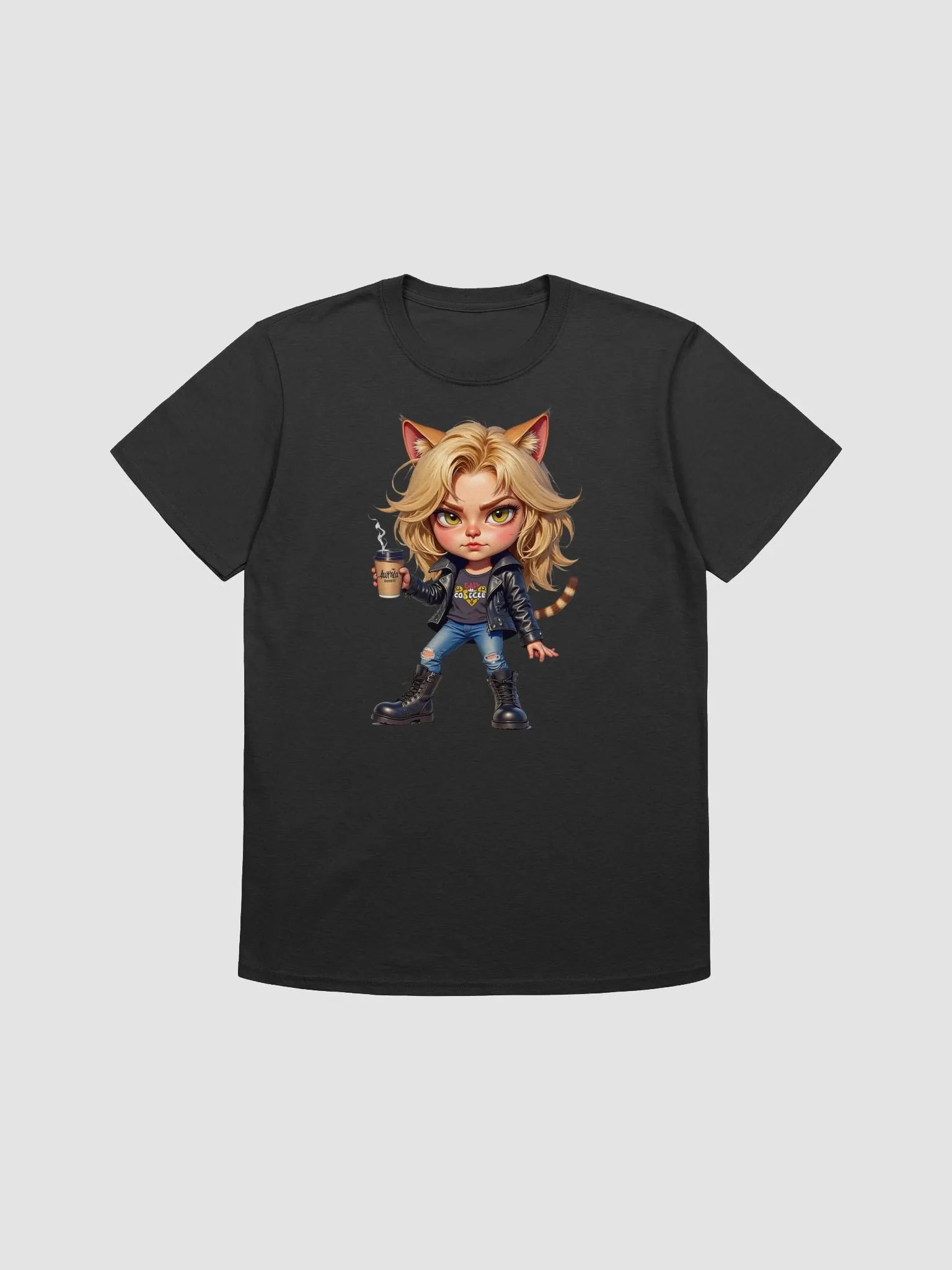 Whisker Rebel Coffee Cat T-Shirt product image (2)