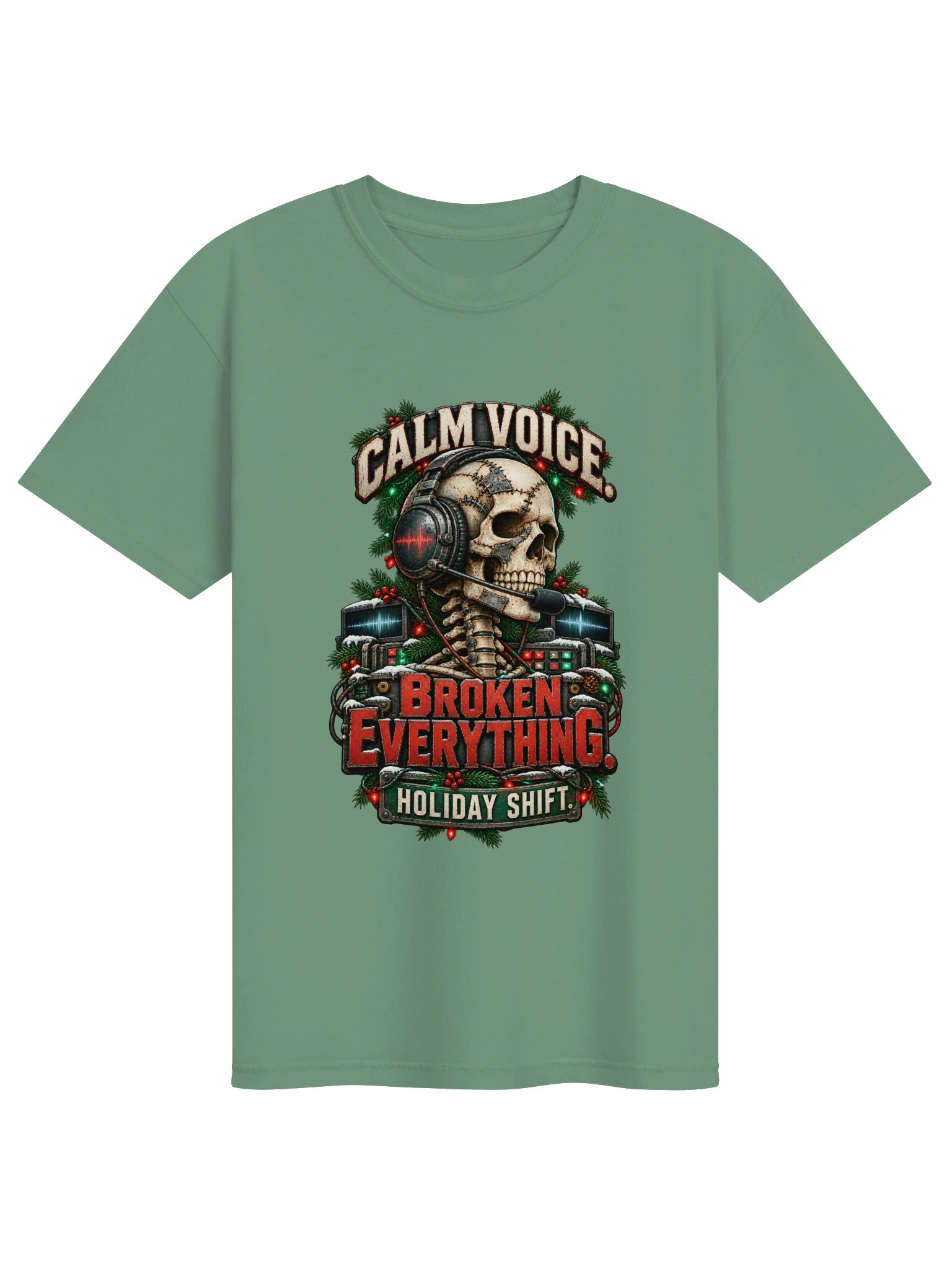 911 Dispatcher Christmas Shirt — Calm Voice, Broken Everything | Broken Sleigh™ product image (2)