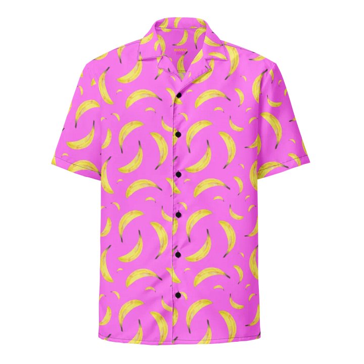 Bananapalooza pattern pink Hawaiian shirt product image (2)