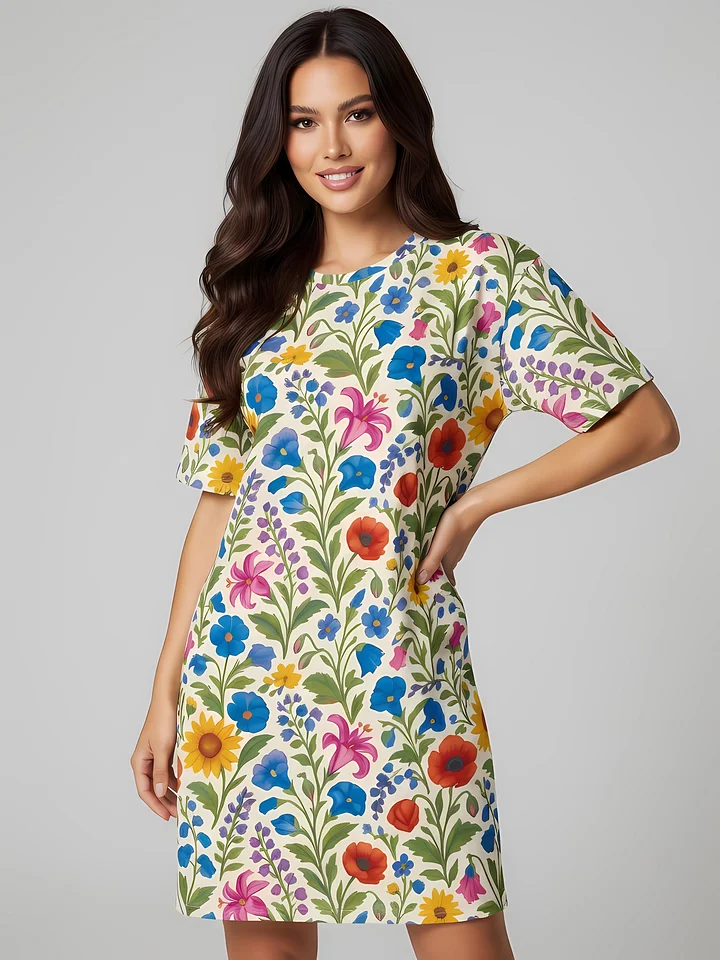 Colorful Wildflower Dress – Cottagecore Boho T-Shirt Style product image (1)