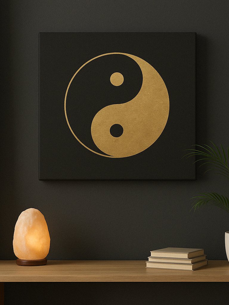 Yin Yang Canvas Print – Black & Gold Wall Art for Balance, Mindfulness & Home Zen product image (2)
