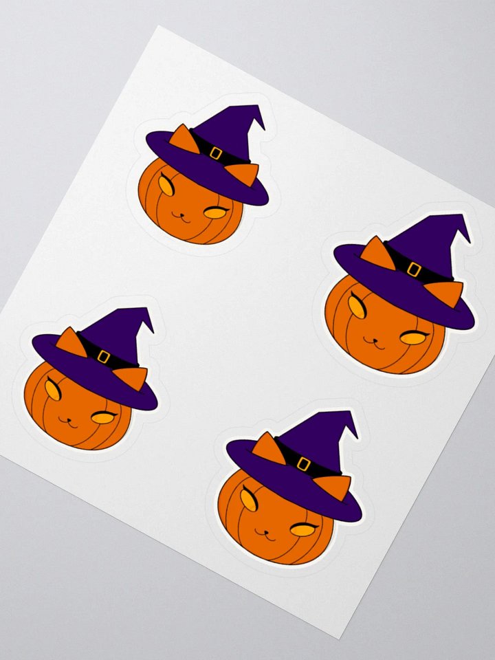 Witchy Pumpkin Kitty Kiss Cut Stickers product image (5)