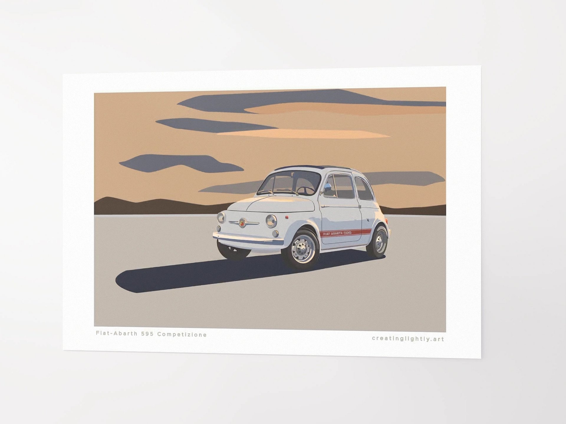 "Fiat-Abarth 595 Competizione" Original Artwork Print product image (2)