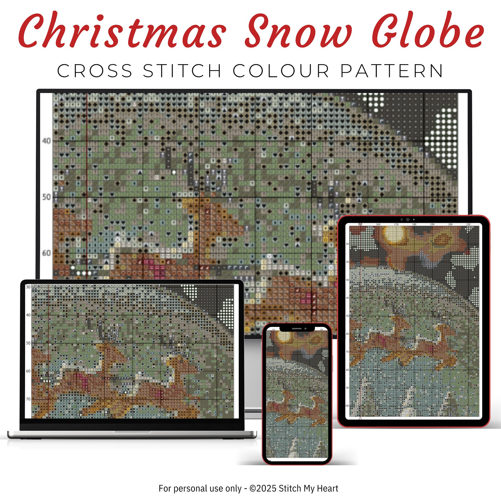Christmas Snow Globe Cross Stitch Pattern product image (3)