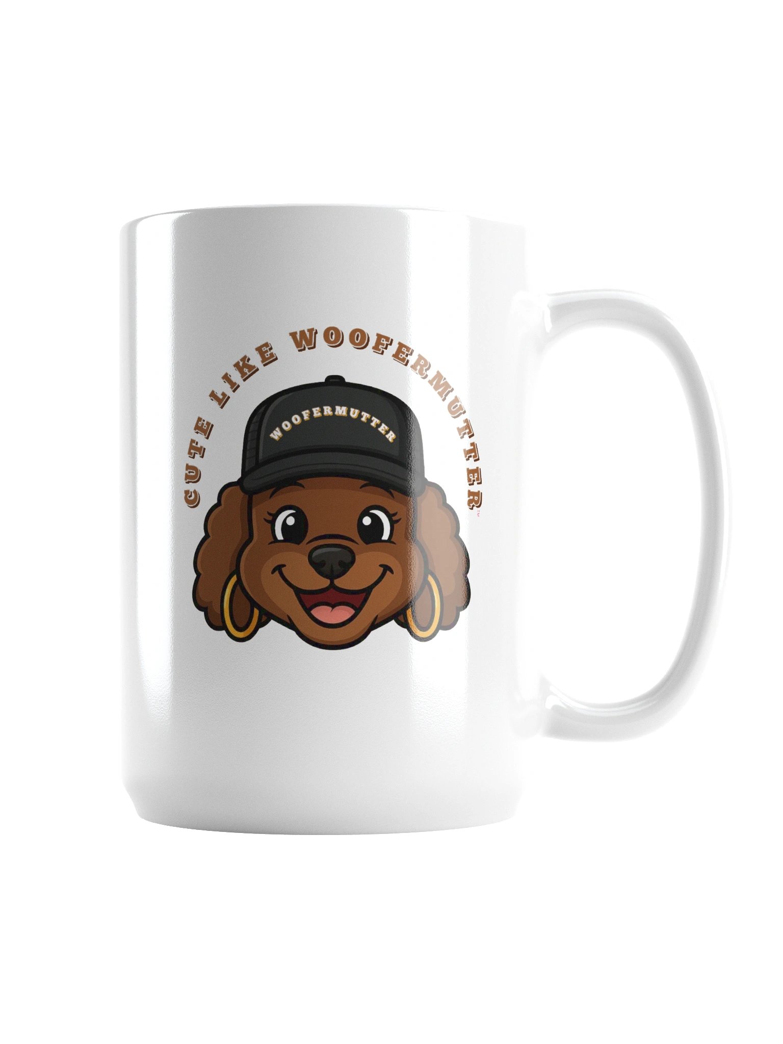 Cute As A WooferMutter™ Brown Poodle White Ceramic Mug product image (4)