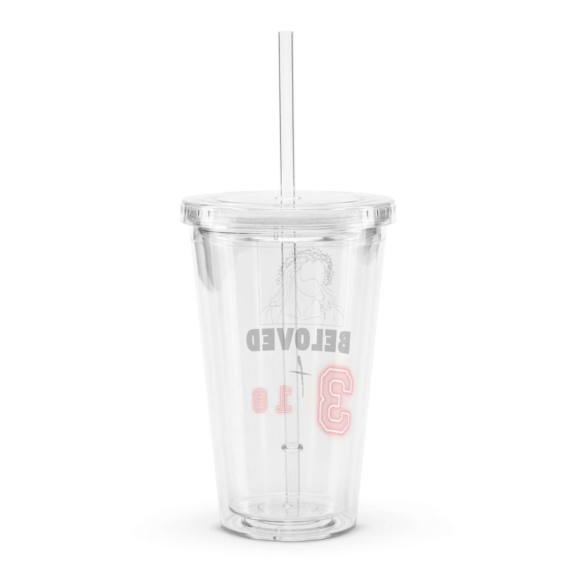 Beloved 3:16 Double Wall Clear Plastic Tumbler product image (2)