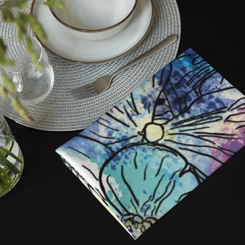 🌸 Hydrangea Blooms | Set of 4 Cloth Napkins | Monique Faella Designs™ | Coastal Floral Table Linens | product image (11)