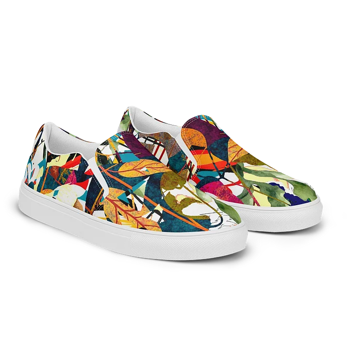 Vibrant Abstract Floral Slip-On Canvas Shoes product image (2)