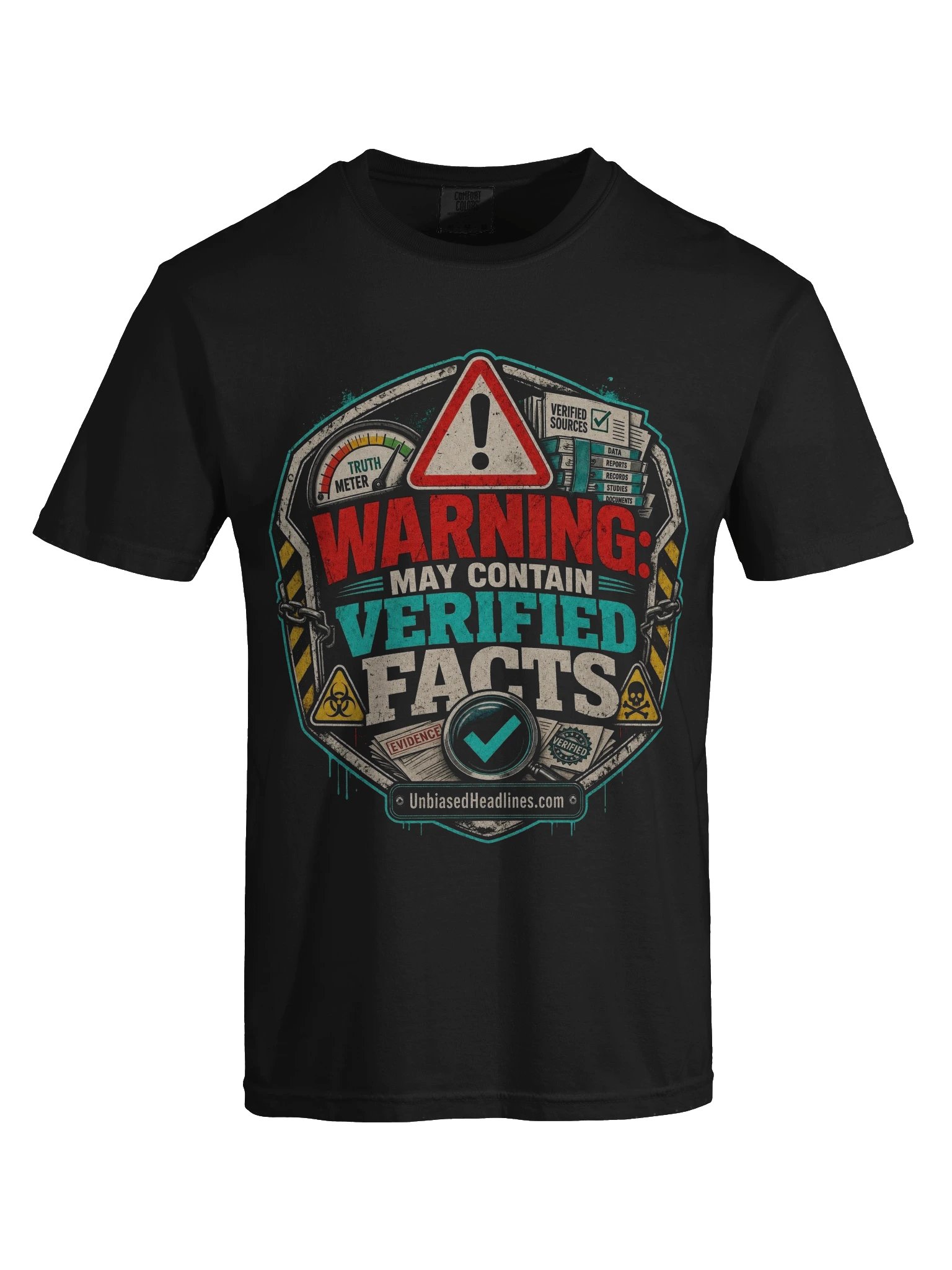 Warning: May Contain Verified Facts Tee - Large Front product image (4)
