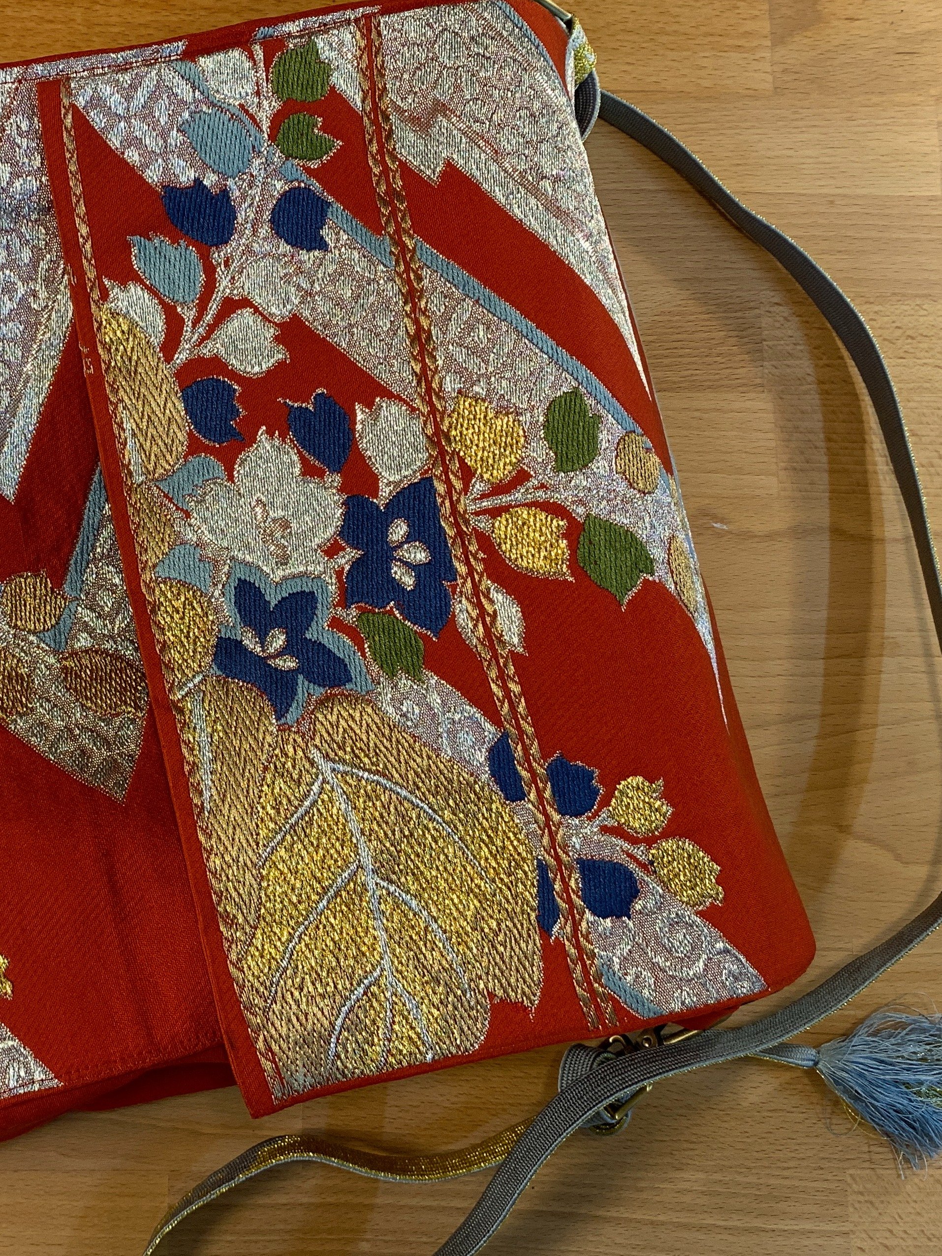 Upcycled Japanese Obi Messenger Bag ~ Handmade with Vintage Japanese Kimono Textiles product image (5)