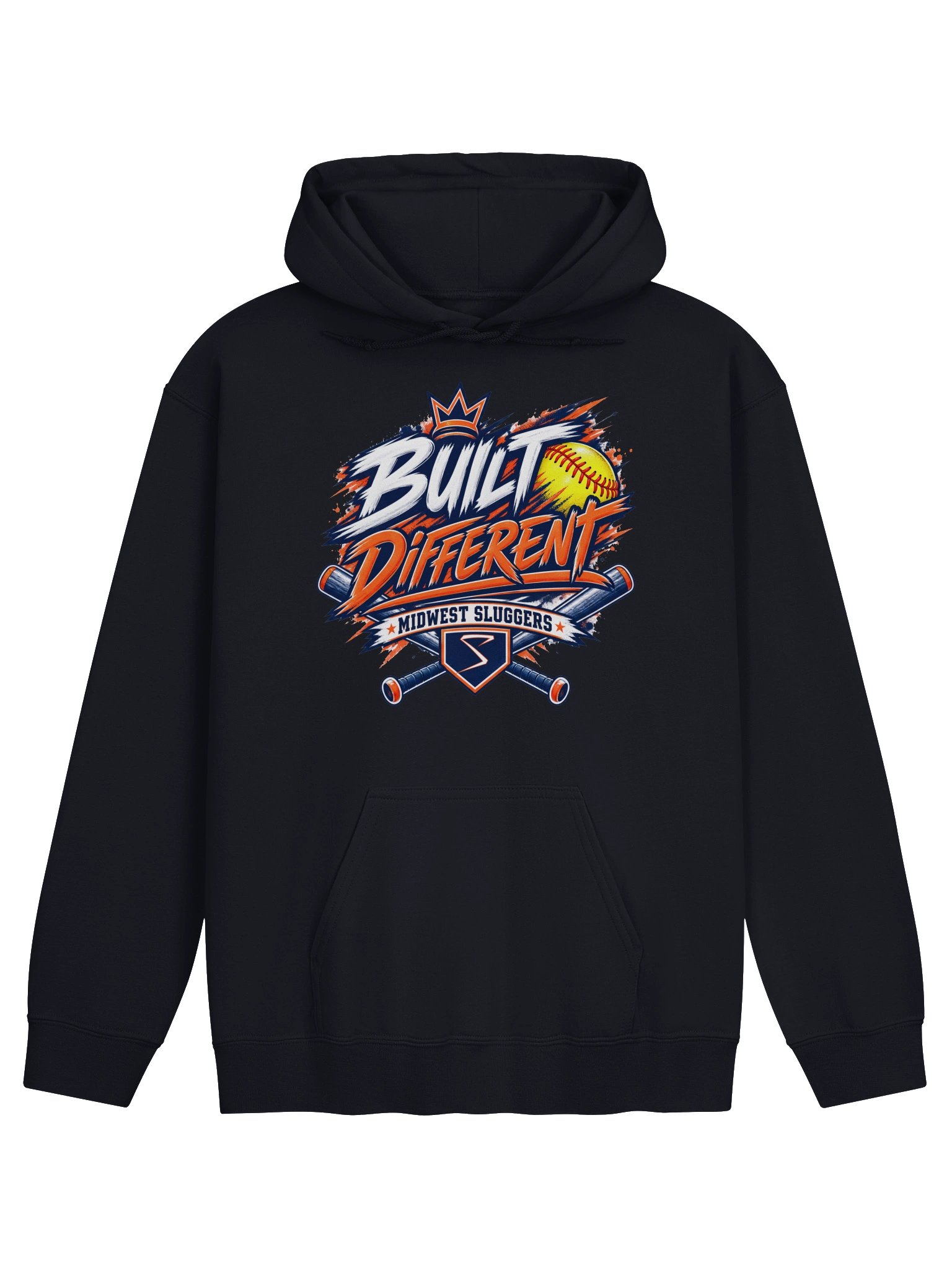 Built Different Crossed Bats Unisex Hoodie product image (1)