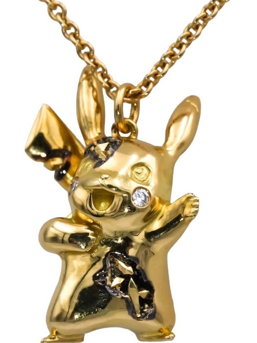 Gold Diamond Pikachu Necklace product image (5)