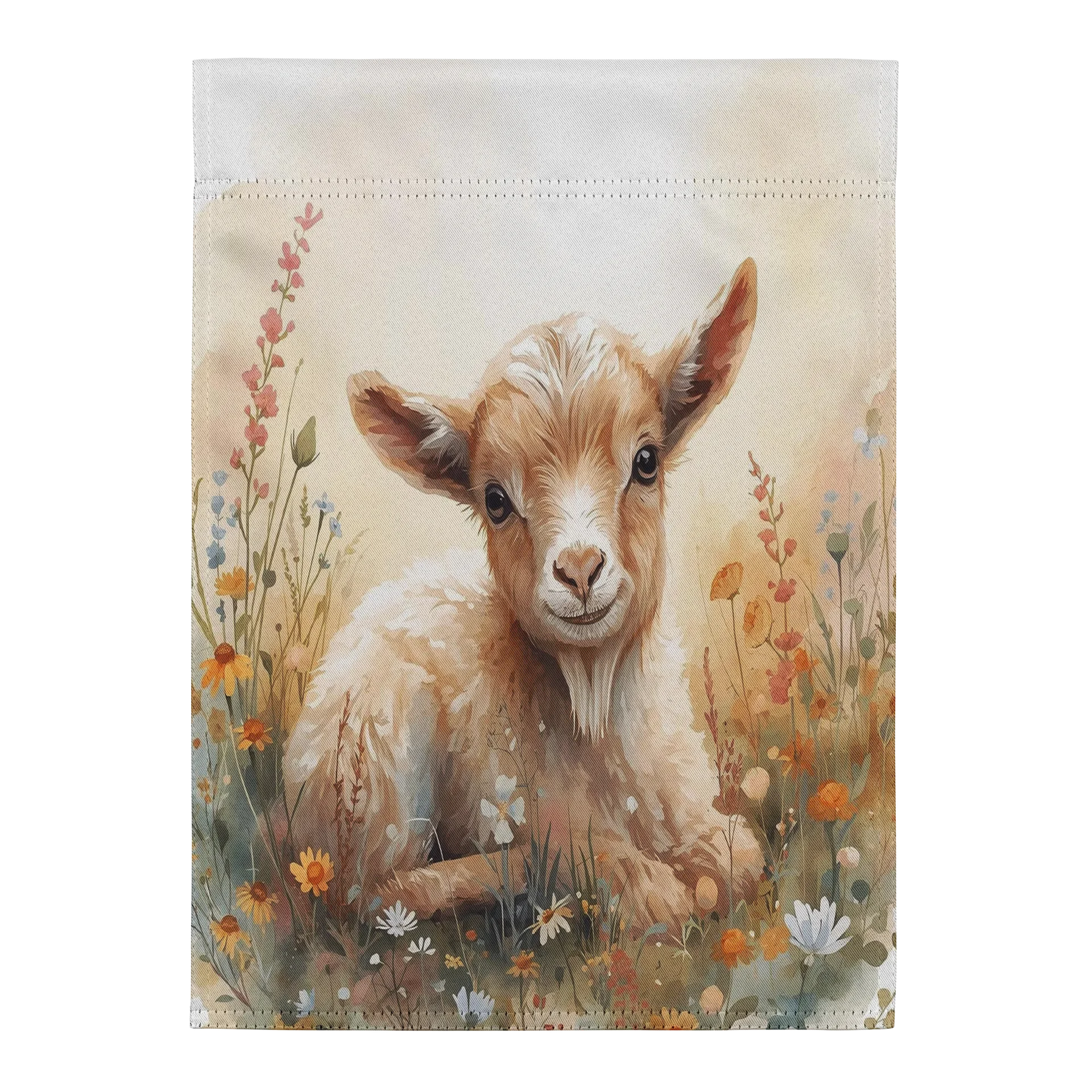 Watercolor Wildflower Goat Farm Flag product image (2)