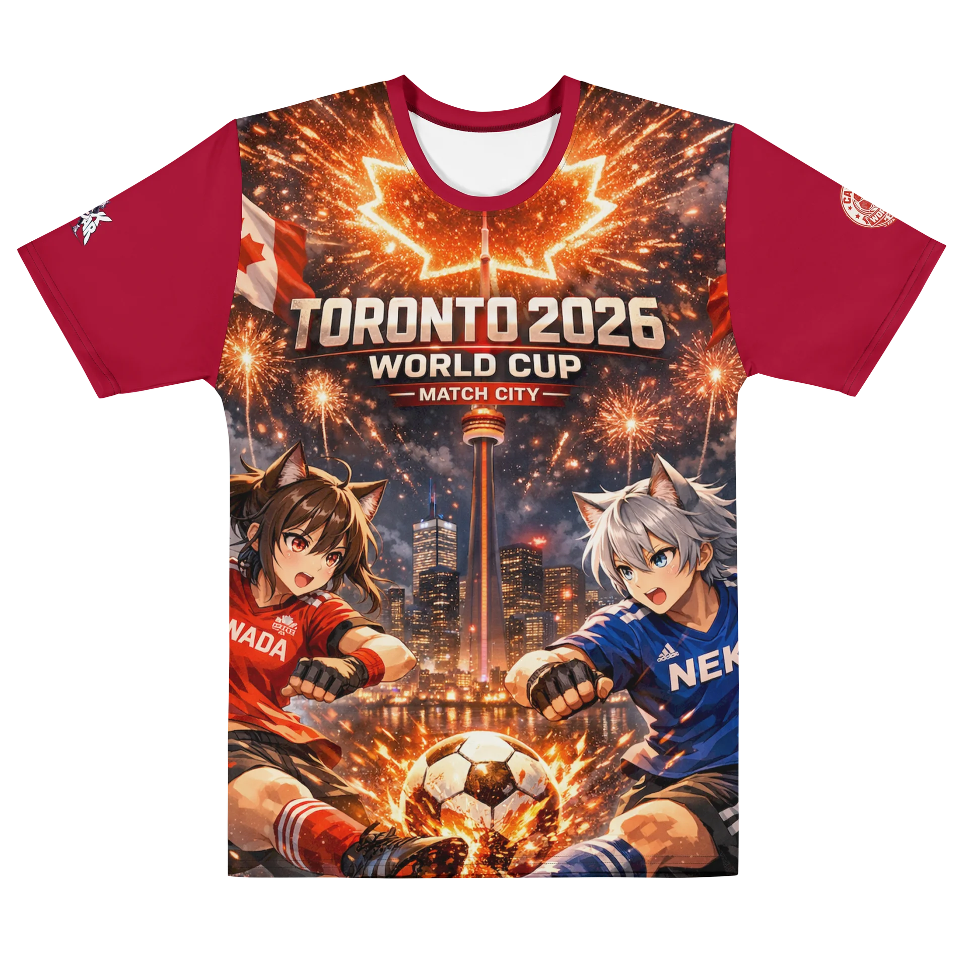 ⚽ Neko Wear World Cup Clash Anime Shirt — Toronto 2026 Limited Drop 🇨🇦 product image (1)