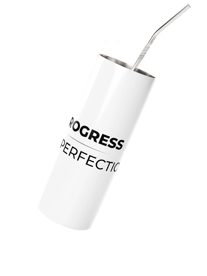 White Stainless Steel Tumbler - Progress. Not Perfection product image (2)