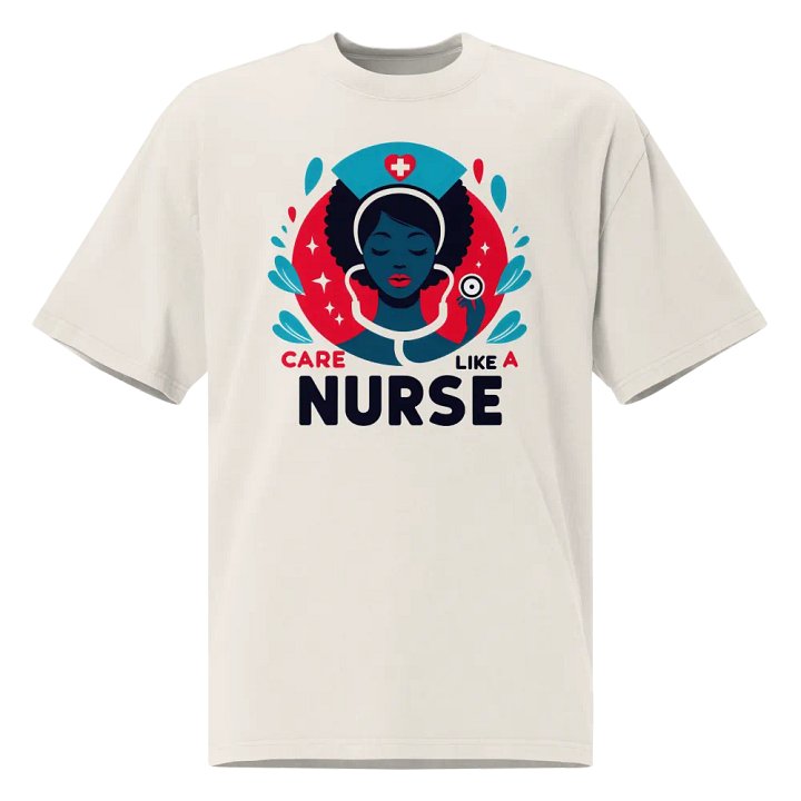 Nurse's Care Stylized Illustration Oversized T-Shirt product image (3)