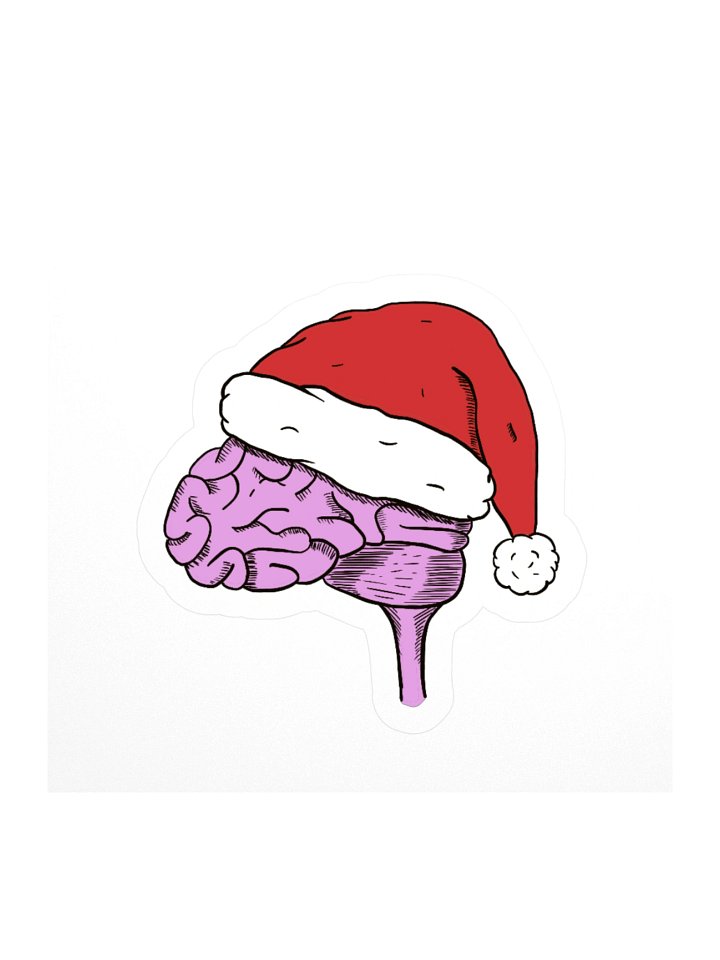 Festive Brain (Santa) Kiss Cut Stickers product image (1)