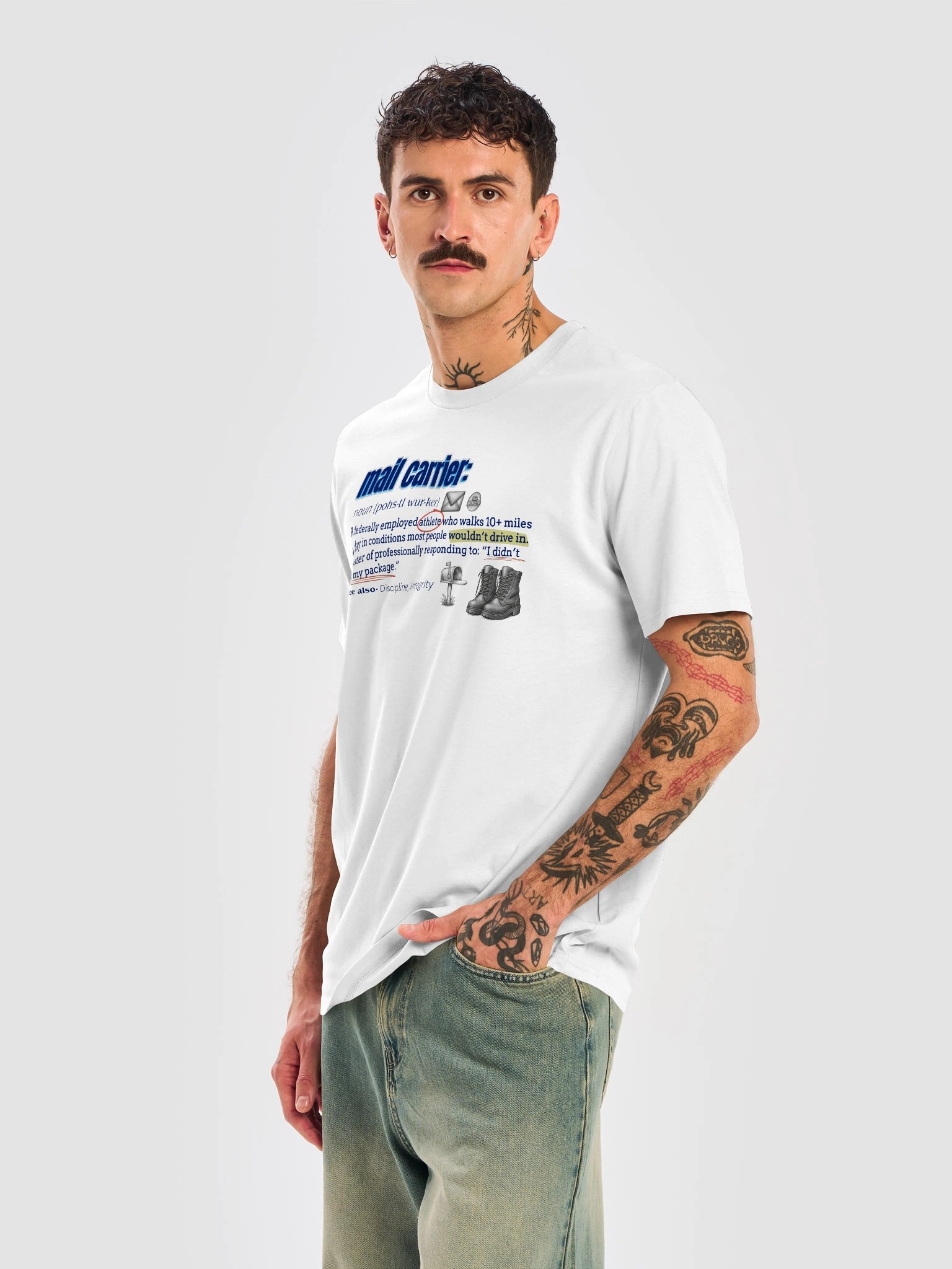 The "Mail Carrier" Definition Tee (WHITE) product image (6)