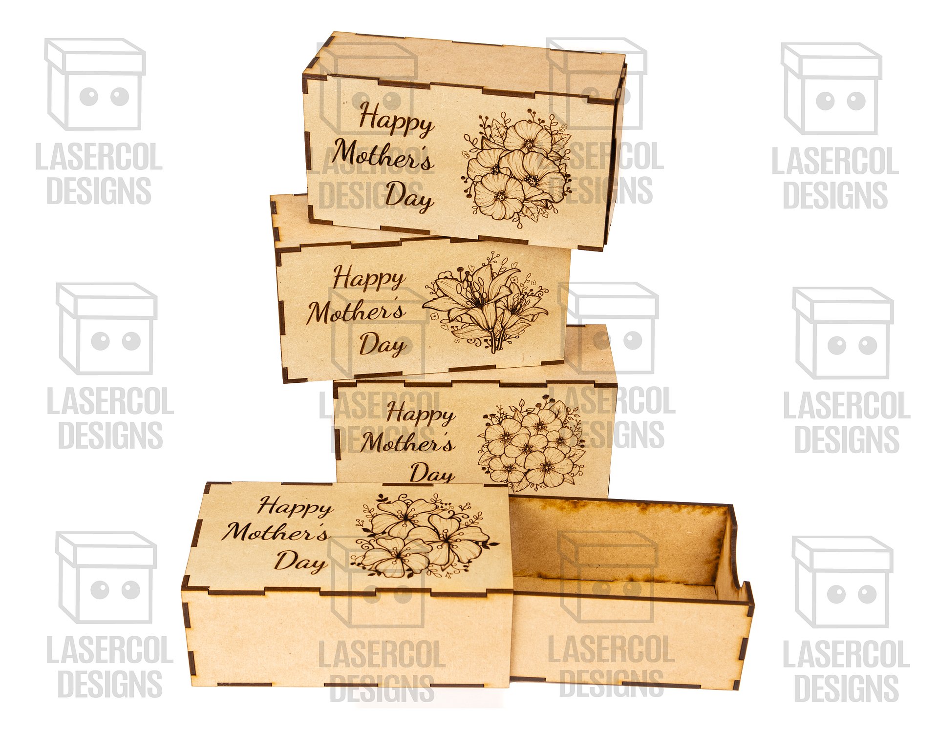 Mother's Day Gift Boxes (2 Sizes, 4 Styles) - Laser Cut Files product image (7)