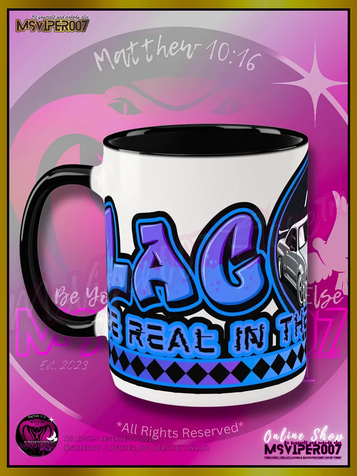 Mug - MsViper007's "Lag Be Real in these Skreetz [blue]" Hot Beverage Mug with color inside by Anna H. product image (1)