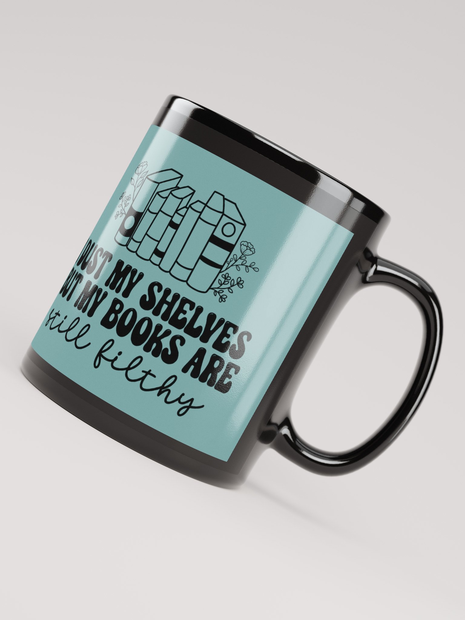 Filthy Books Black Glossy Mug product image (4)