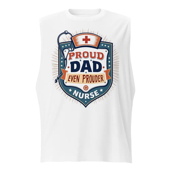 Proud Nurse Dad Shield Muscle Tank product image (1)