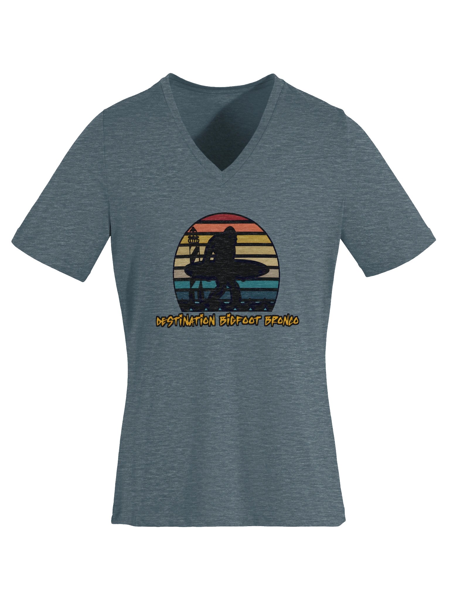 Destination Bigfoot Bronco Classic Logo Bella+Canvas Women's Relaxed V-Neck T-Shirt (Multiple Colors Available) product image (50)