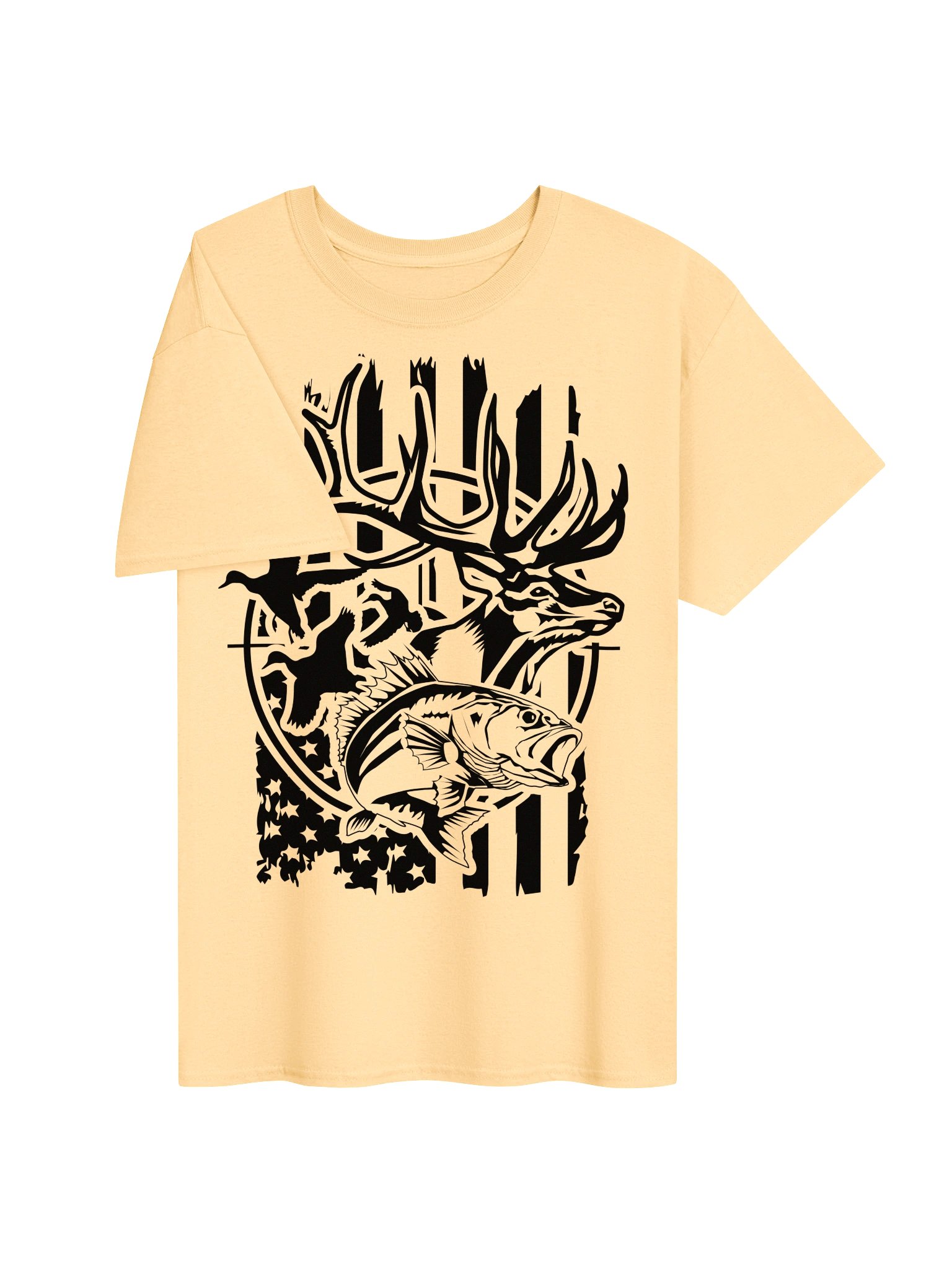 American Hunter Deer Bass Duck Flag Shirt product image (3)
