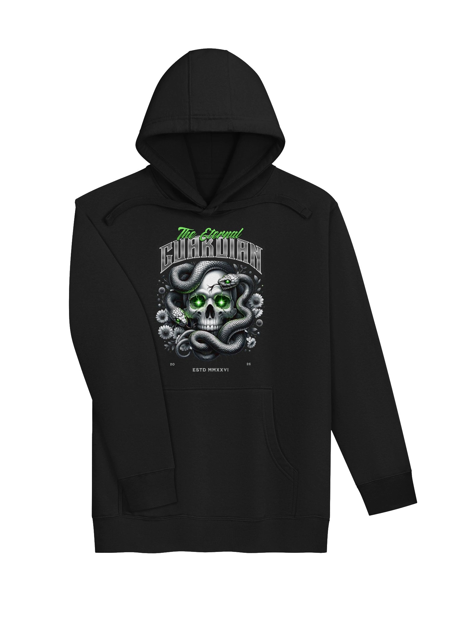 Eternal Guardian Glow Skull Hoodie for Casual Wear product image (3)