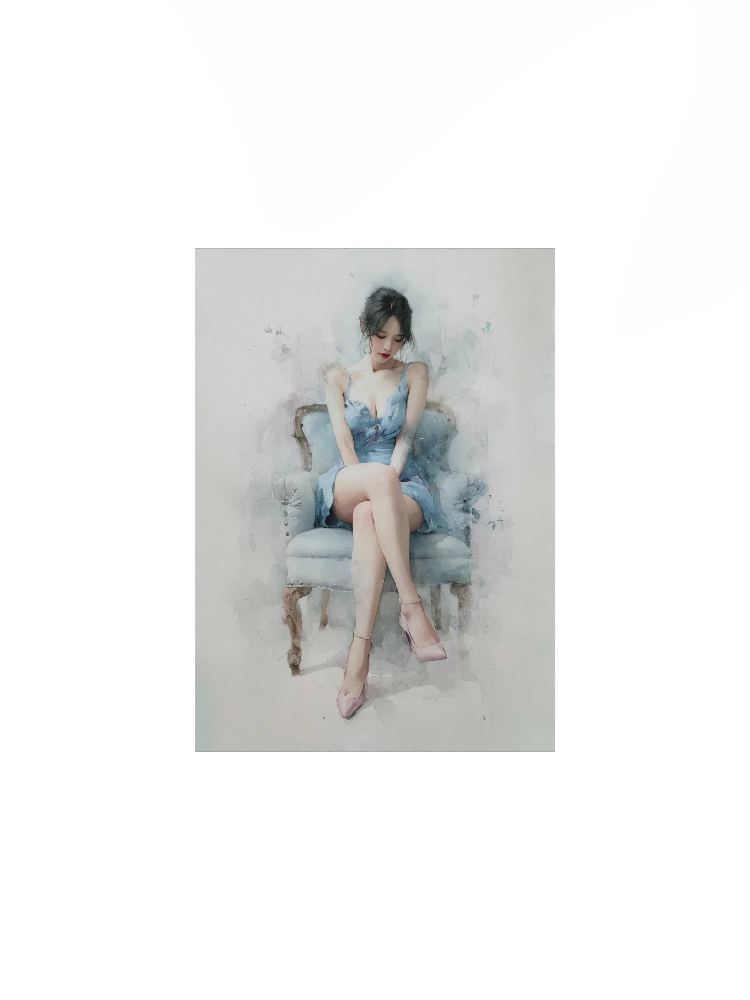 Powder Blue: Blue Reverie Seated Woman product image (1)