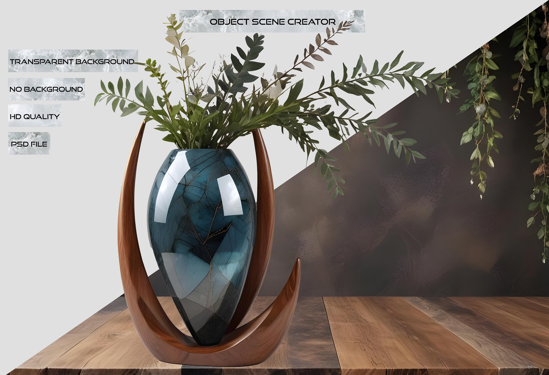 Celestial Symphony Crescent Vase – PNG product image (2)