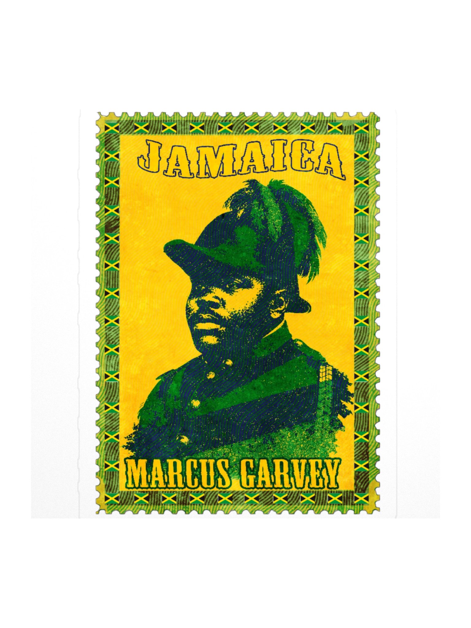 Marcus Garvey Sticker | Vintage Jamaica Postage Stamp Art product image (2)
