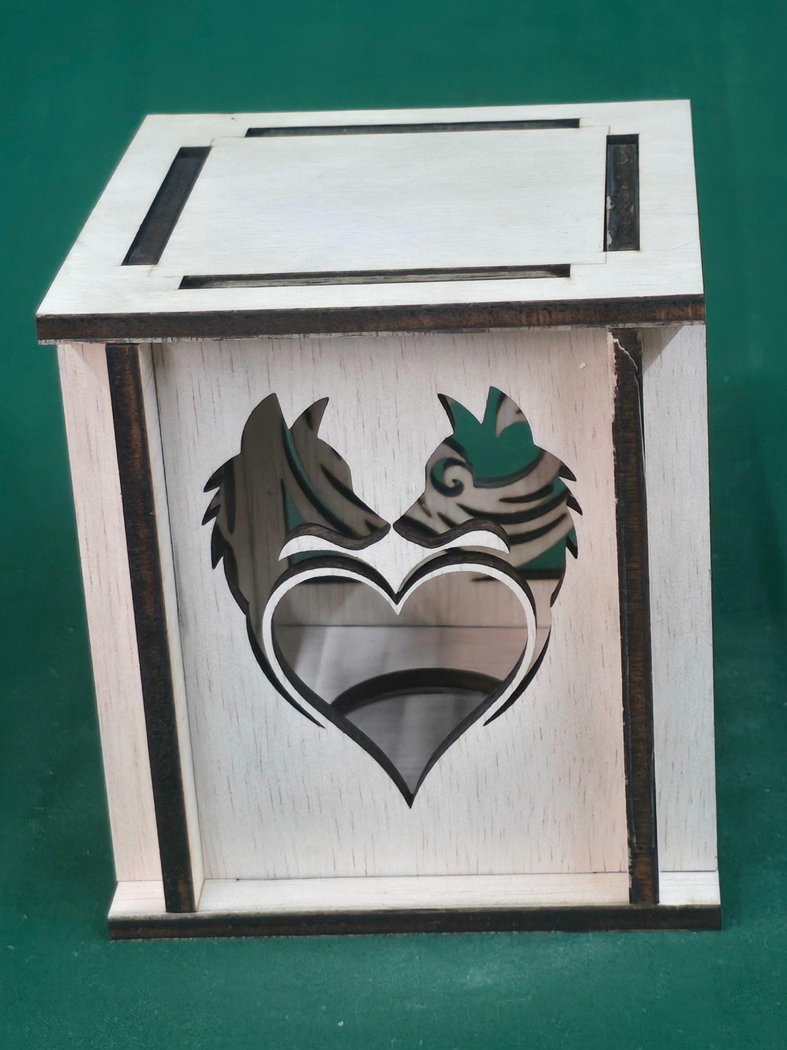 Mystic Wolf Lantern Box - Laser-Cut Wooden Tealight Holder product image (3)