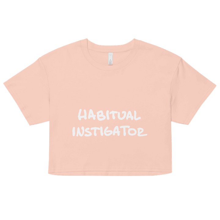 HABITUAL INSTIGATOR (white design) printed cotton crop top product image (31)