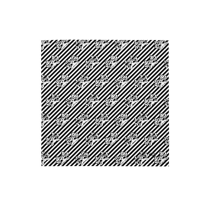Blaque and White Stripped Kat Skull Bandana product image (1)