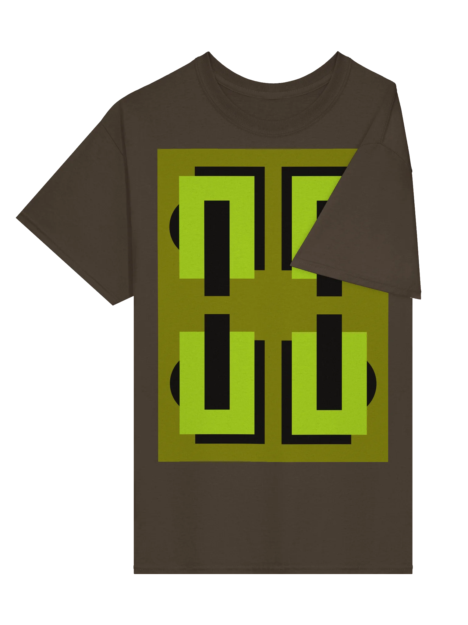 Geometric Green Grid T-Shirt product image (3)