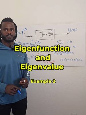 Eigenfunction and Eigenvalue - Example 2 Follow me on:  YouTube: https://www.youtube.com/@ProfessorGovalla Instagram: www.instagram.com/professorgovalla TikTok: www.tiktok.com/@professorgovalla Check out the webpage: https://professorgovalla.com/