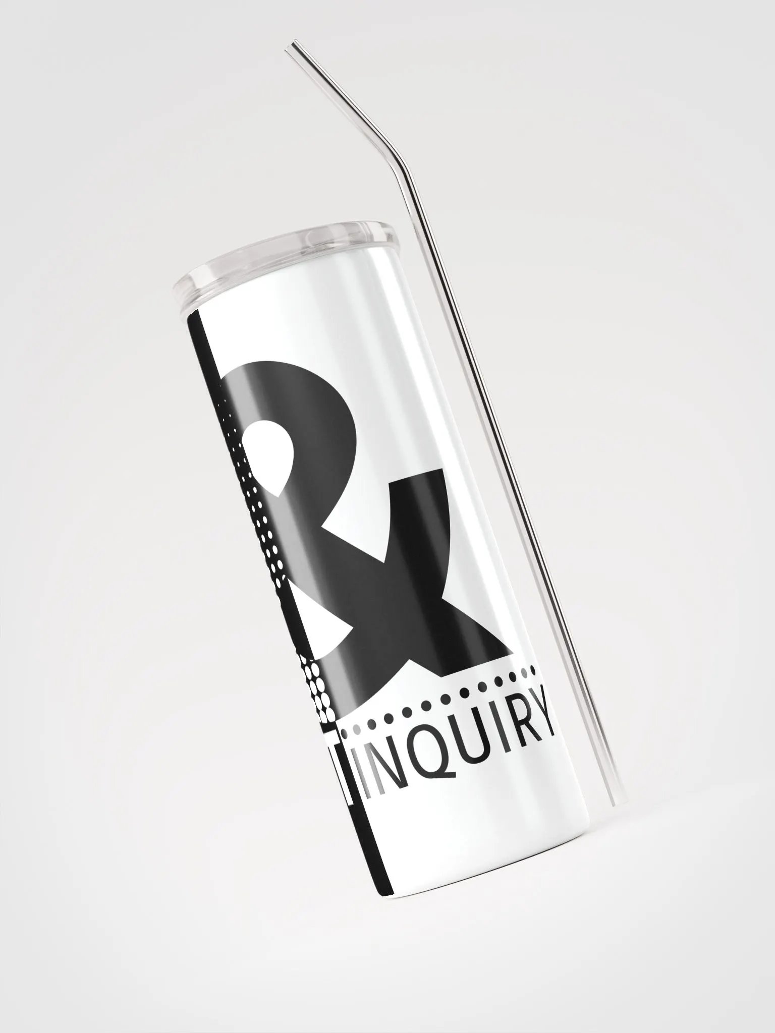 Art & Inquiry Stainless Steel Tumbler with Straw [B&W] product image (3)