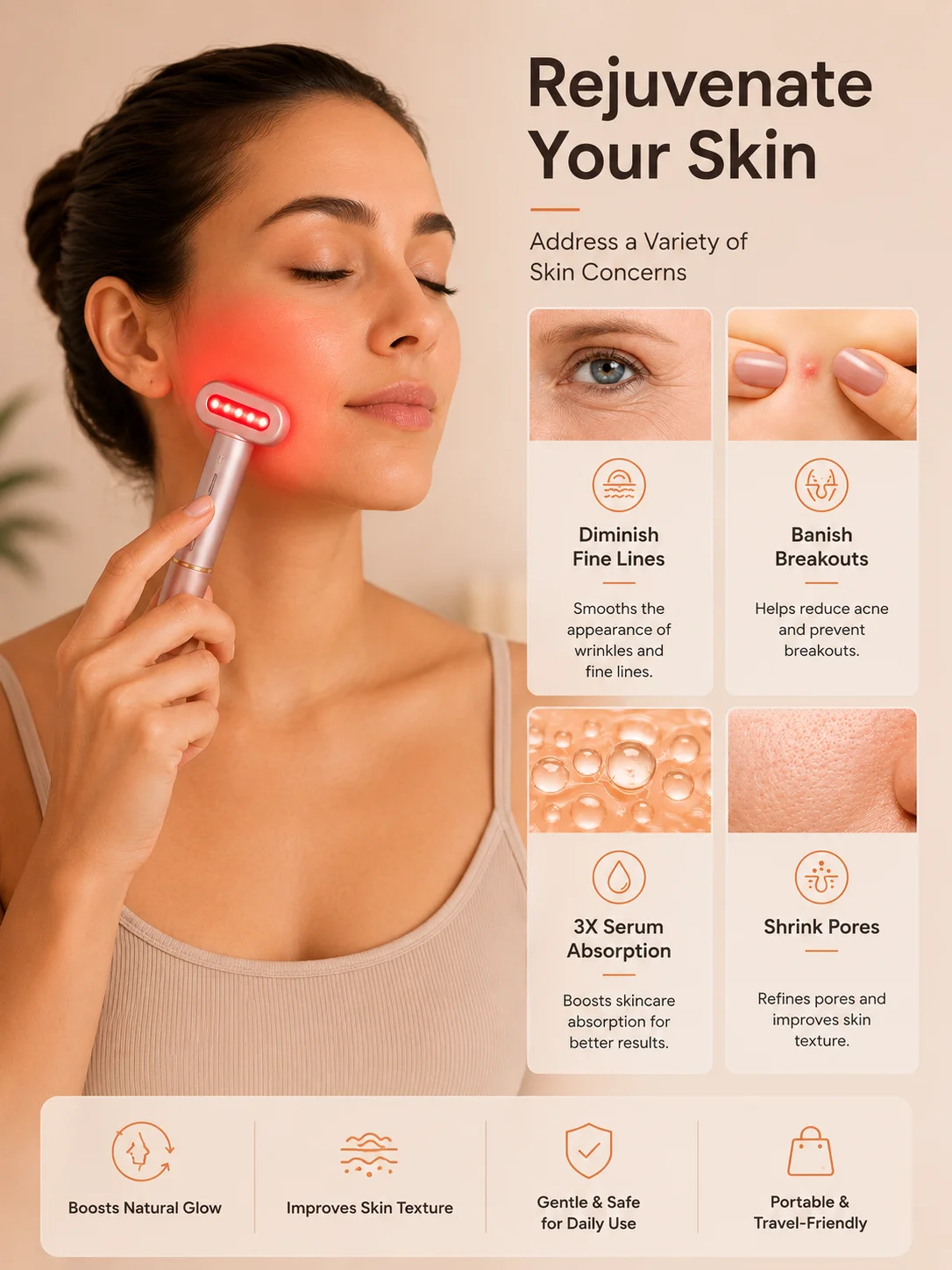 Red Light Therapy Facial Wand product image (3)