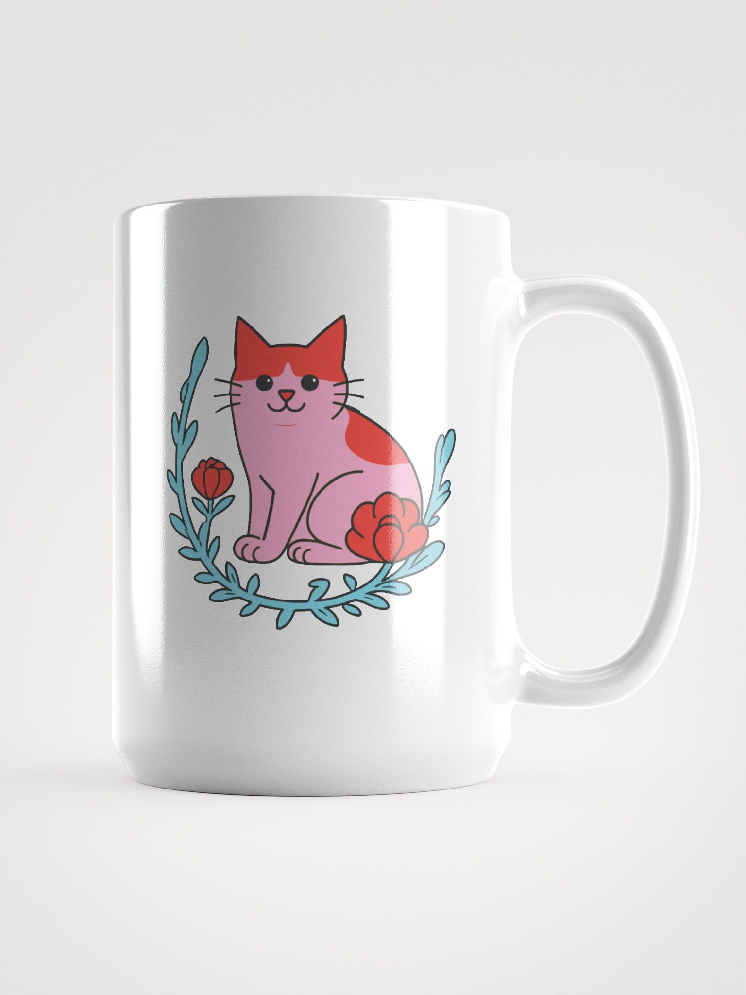 Whimsical Pink Cat Wreath Mug product image (2)