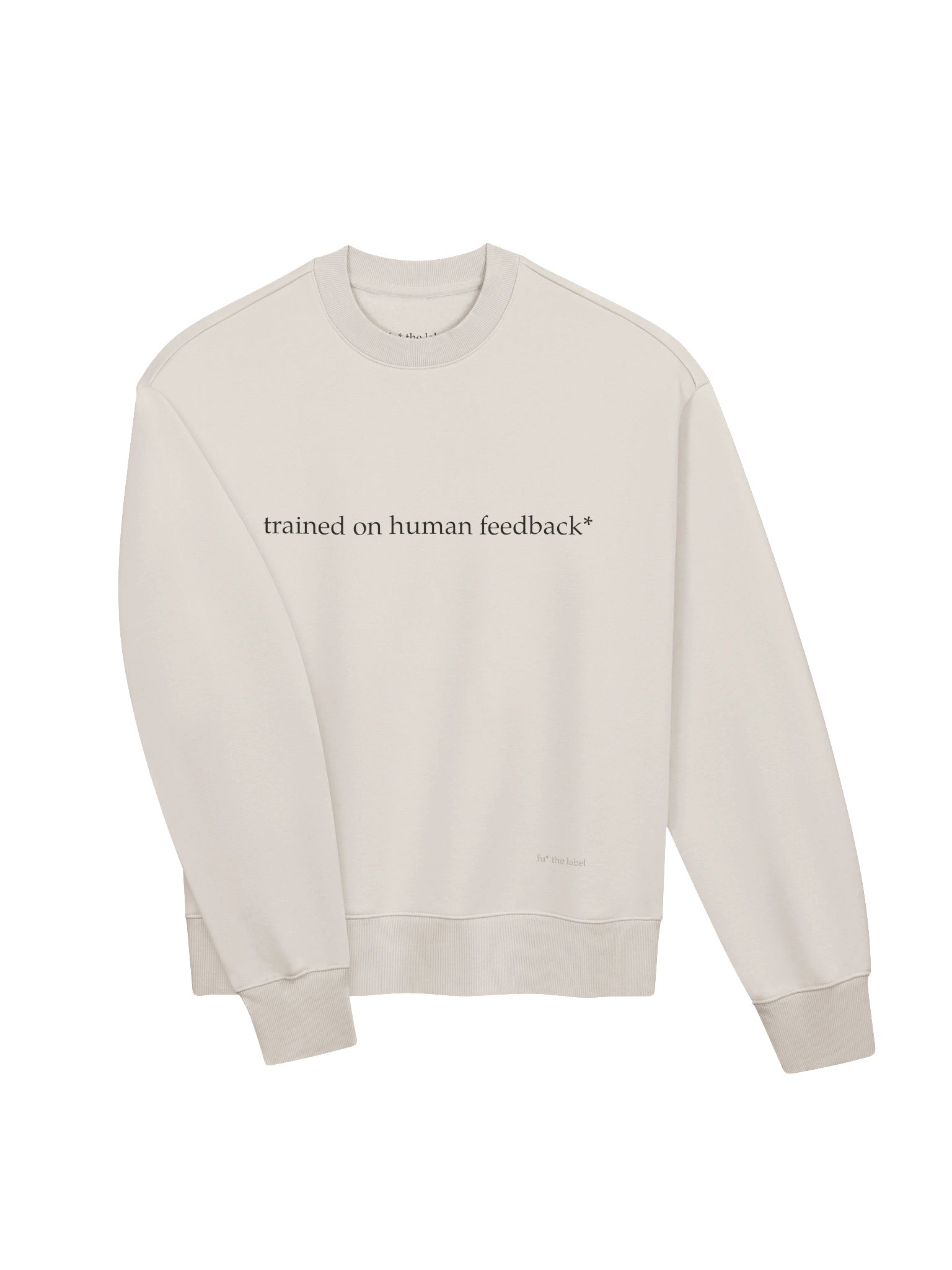 trained on human feedback* — heavy crewneck product image (3)