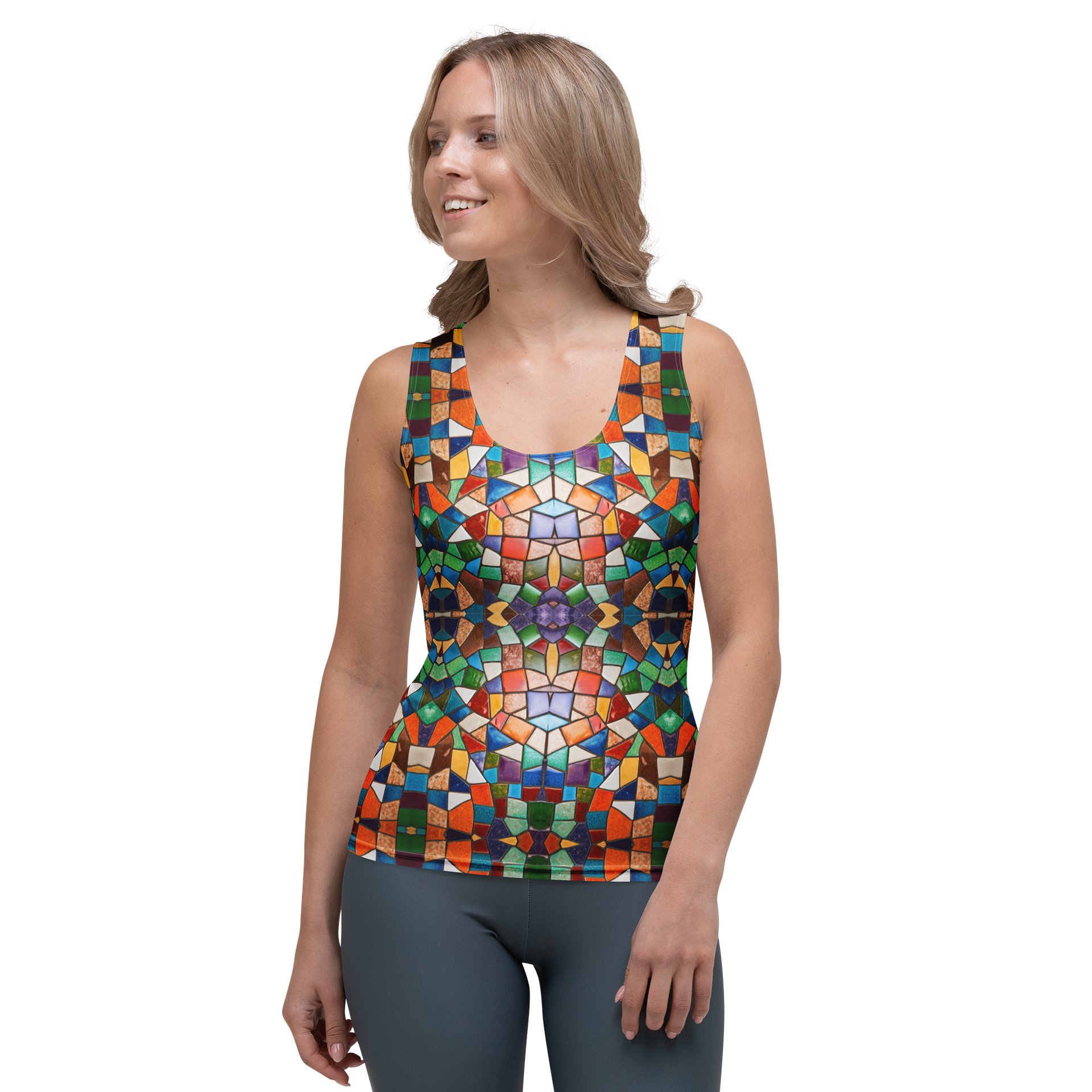 Women's Tank Top Glasmosaik-Fieber: Buntes Kaleidoskop-Top product image (2)