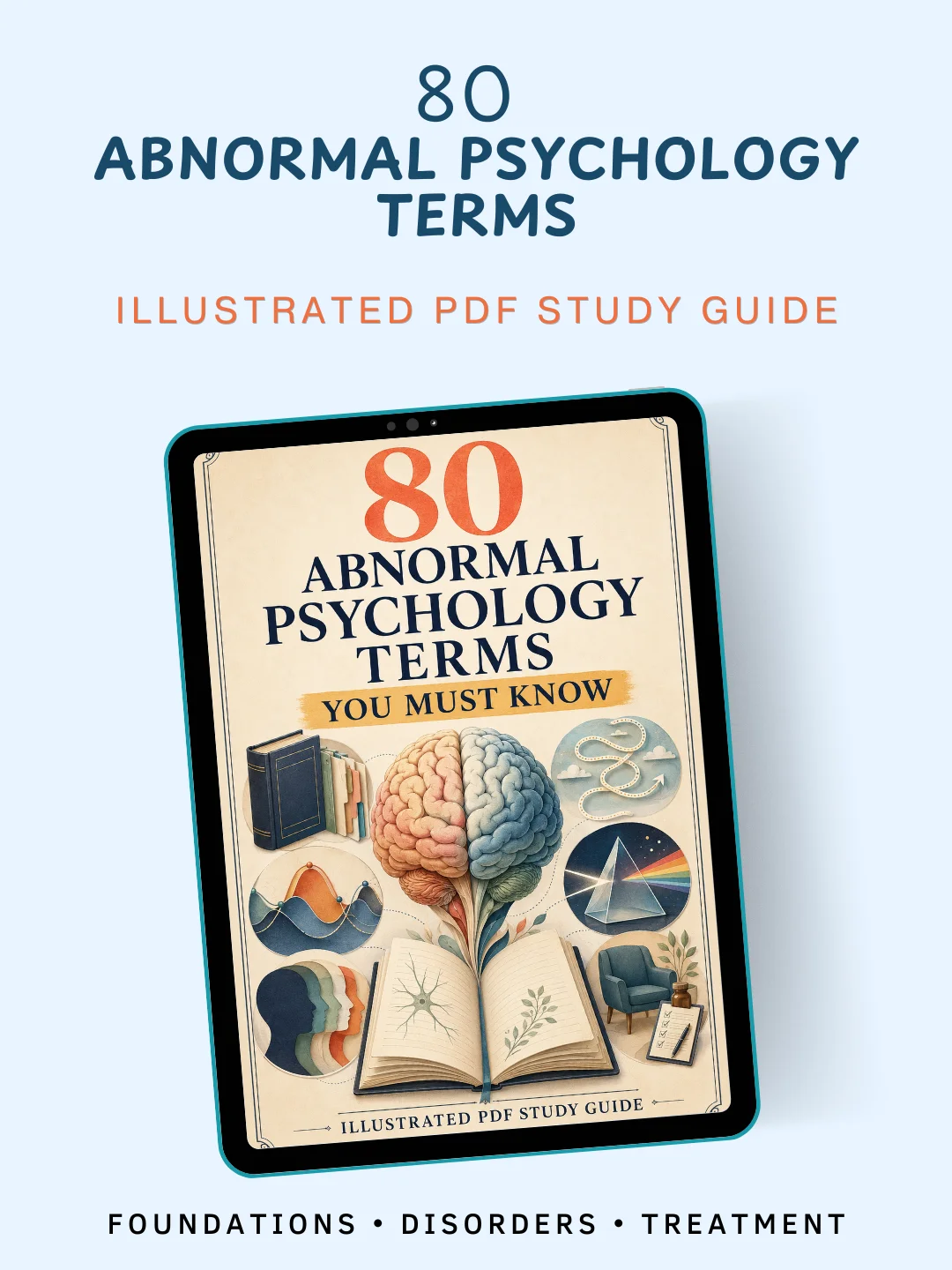 80 Abnormal Psychology Terms | Illustrated PDF Study Guide product image (1)