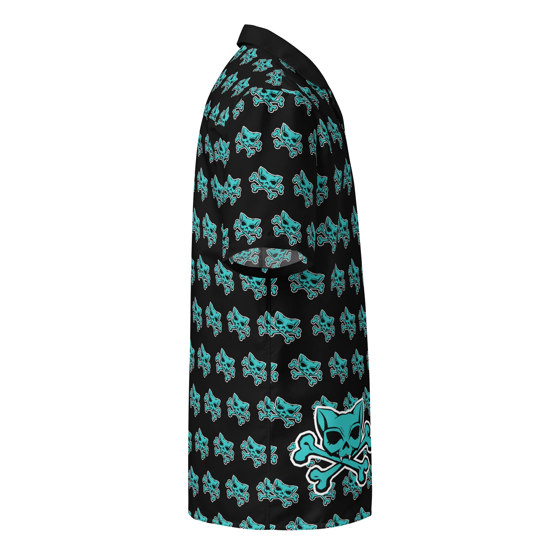 Turquoise Kat Skull Hawaiian Shirt product image (4)