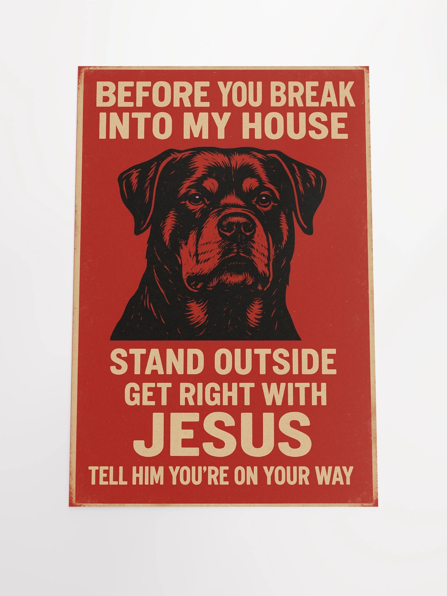 Rottweiler Warning Poster product image (2)