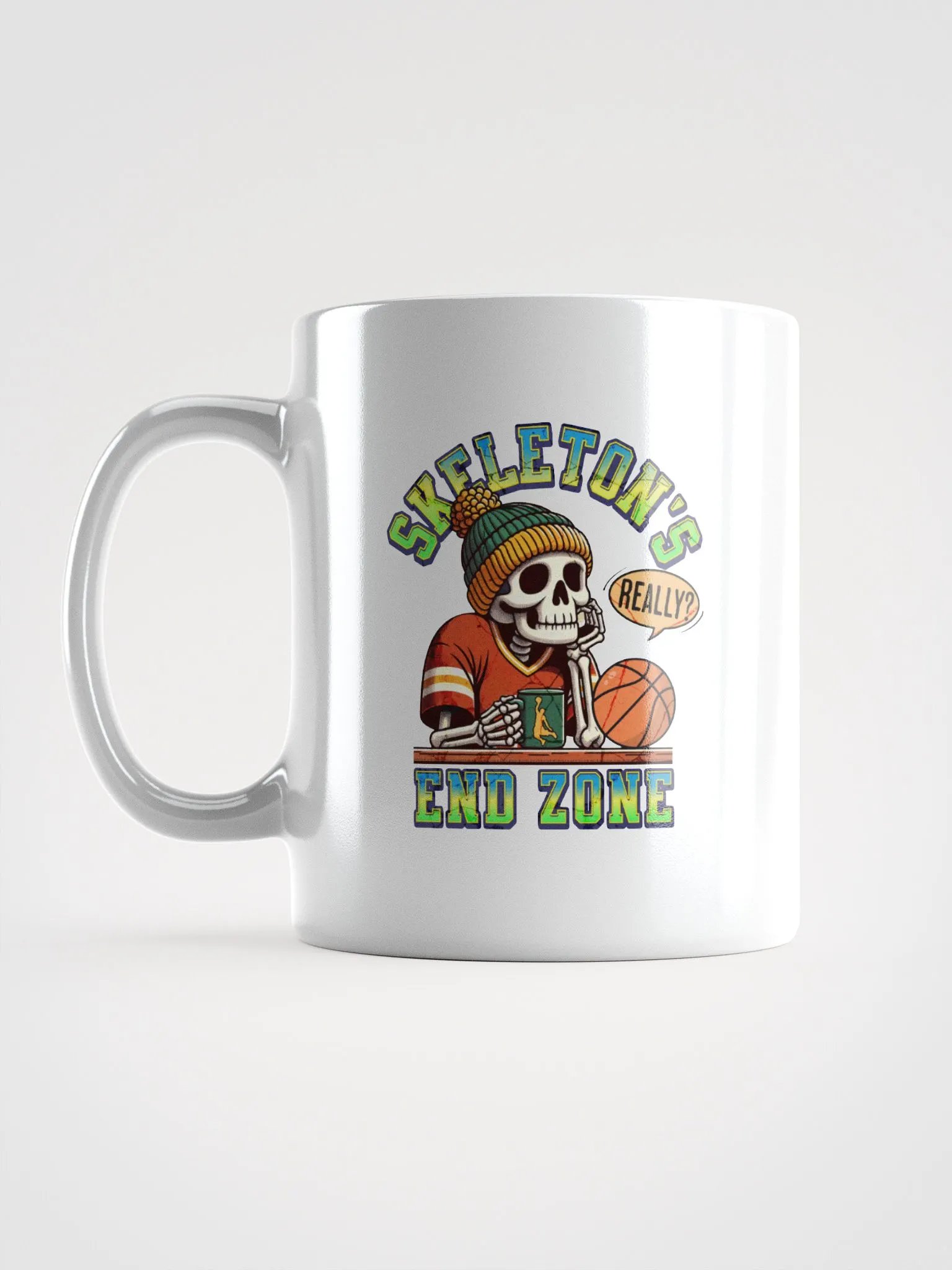 Skeletons End Zone Basketball Thoughts Mug product image (1)